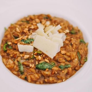 Rissotto de ceps y parmesano con aceite de trufa