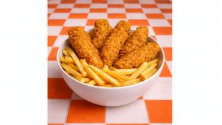 3 Chrupiące polędwiczki z kurczaka z frytkami