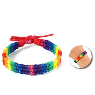 PRIDE - Pulseira Trançada com Bandeira do Arco-Íris