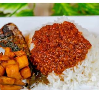 White Rice And Titus Fish 