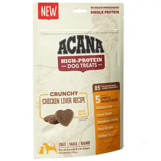 Recompense pt caini, monoproteice, Acana, cu ficat de pasare 100g