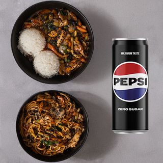Chicken teriyaki 650g+Pepsi zero 0,33L