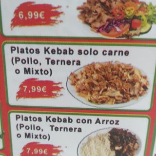 plato kebab solo carne 