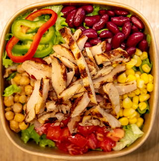 Попи bowll с пилешко филе на скара