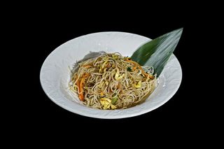 Spaghetti di soia con gamberi