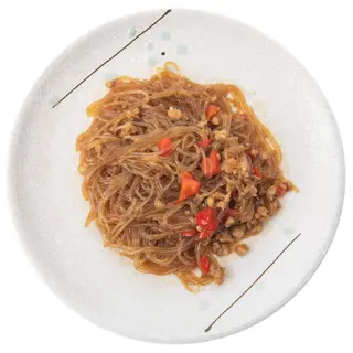 spaghetti di soia con carne piccante