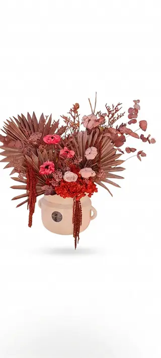 Composition avec des fleurs séchées+ vase