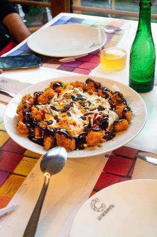 De pepitas de pollo yakitori