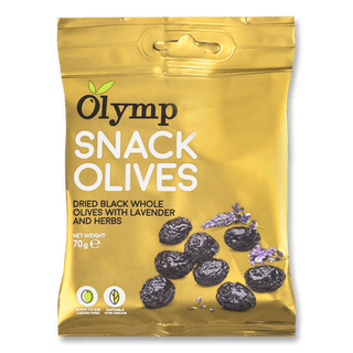 Оливки Olymp з лавандою і травами в'ялені чорні (70г)