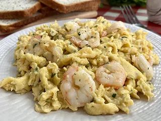 Huevos Revueltos con Gambas