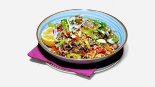 Stir fried egg noodles with pork