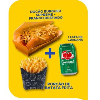 Dogão Burger Supreme + Frango Desfiado