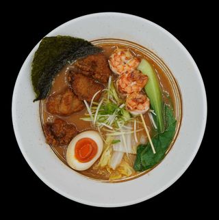 Spicy Kara Age Ebi Kushi Miso Ramen