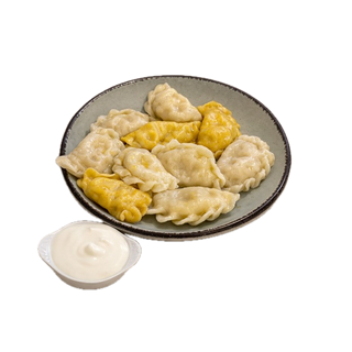 ვარენიკი ქათმით და გაუდას ყველით