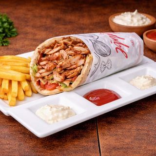 Sandwich naan chawarma poulet