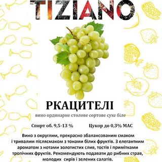 Вино Ркацителі Сорт.сухе Столове Біле Tiziano (0.5л)