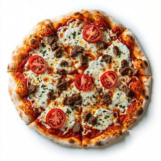 Pizza gorgonzola e salsiccia