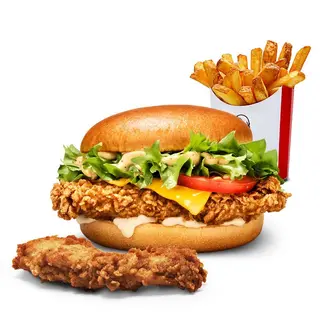 Burger La Coronel + Patatas + Tira