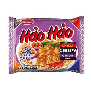 Fideos instantáneos con cebolla crujiente y chile Hao Hao (75 gr)