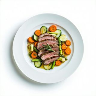 Maiale con verdure miste