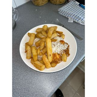 Half Rice, Half Chips And Gravy