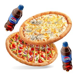 2 pizza mari și 2 băuturi