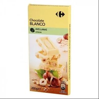 Chocolate Blanco con Avellanas Enteras Carrefour 200 Gr.