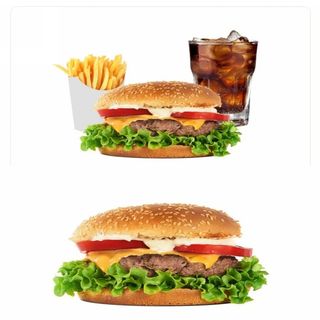 3 Humburgesa +1patatas+1.5L cocacola