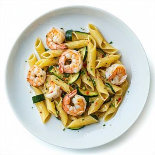 Pennette gamberetti e zucchine