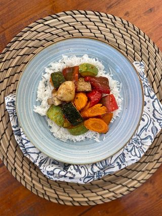 Orez + legume la cuptor