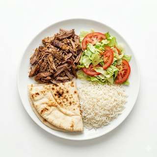 Plato Carne Kebab Con Arroz