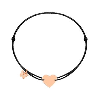 Klasična narukvica "Srce Medium" 18KT ružičasto zlato, crna