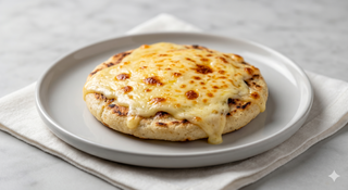 Arepa con queso gratinado