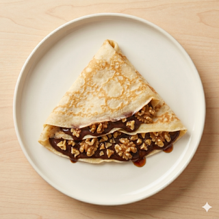 Crep con chocolate negro con nueces