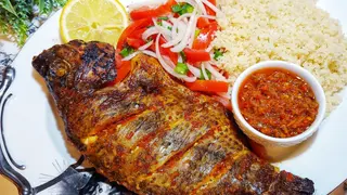 Poisson Frit + Attiéké ( 3 Personnes )