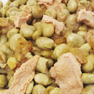  Habas salteadas con foie 