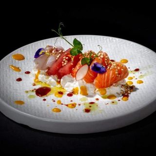Sashimi misto burrata