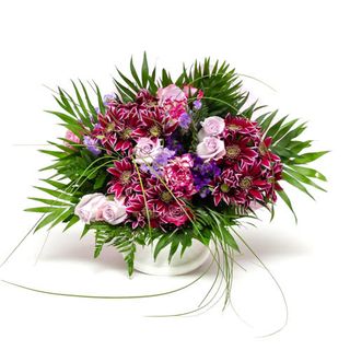 Buchet crizanteme si trandafiri