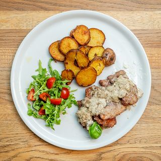 Scaloppine di maiale con funghi