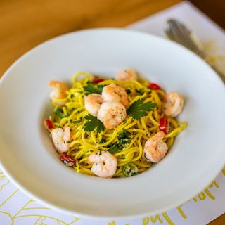 Spaghetti Aglio Olio e Peperoncino e Gamberetti