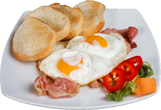 Ochiuri cu paine prajita si bacon 200G