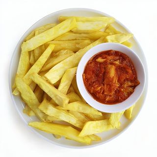 Fried Yam With Pepper Sauce