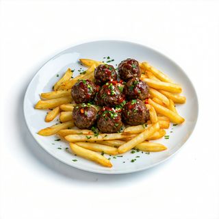 Albóndigas Con Papas Fritas