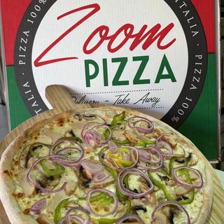 Pizza blanca de pollo