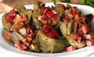 Alcachofas Con Jamón