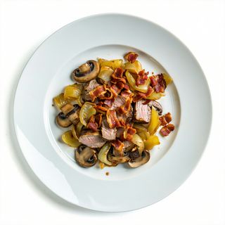 Свински късчета с гъби