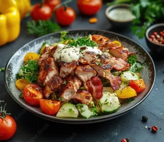 Salata cu Pui Crispy si Bacon