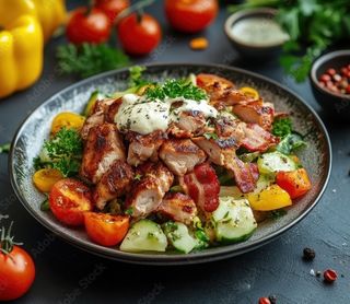 Salata cu Pui Crispy si Bacon