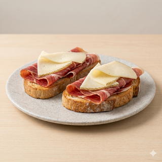 Pa amb ali de jamón serrano y queso semicurado (2 uds.)