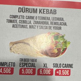 Durum Kebab Especial